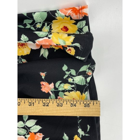 BomBom Women's Short Sleeve Black Floral Stretch A Line Dress Size Small - Picture 11 of 12